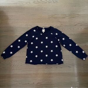 Tru Self Women's Blue Stars Cotton Crew Neck Sweater Size Medium